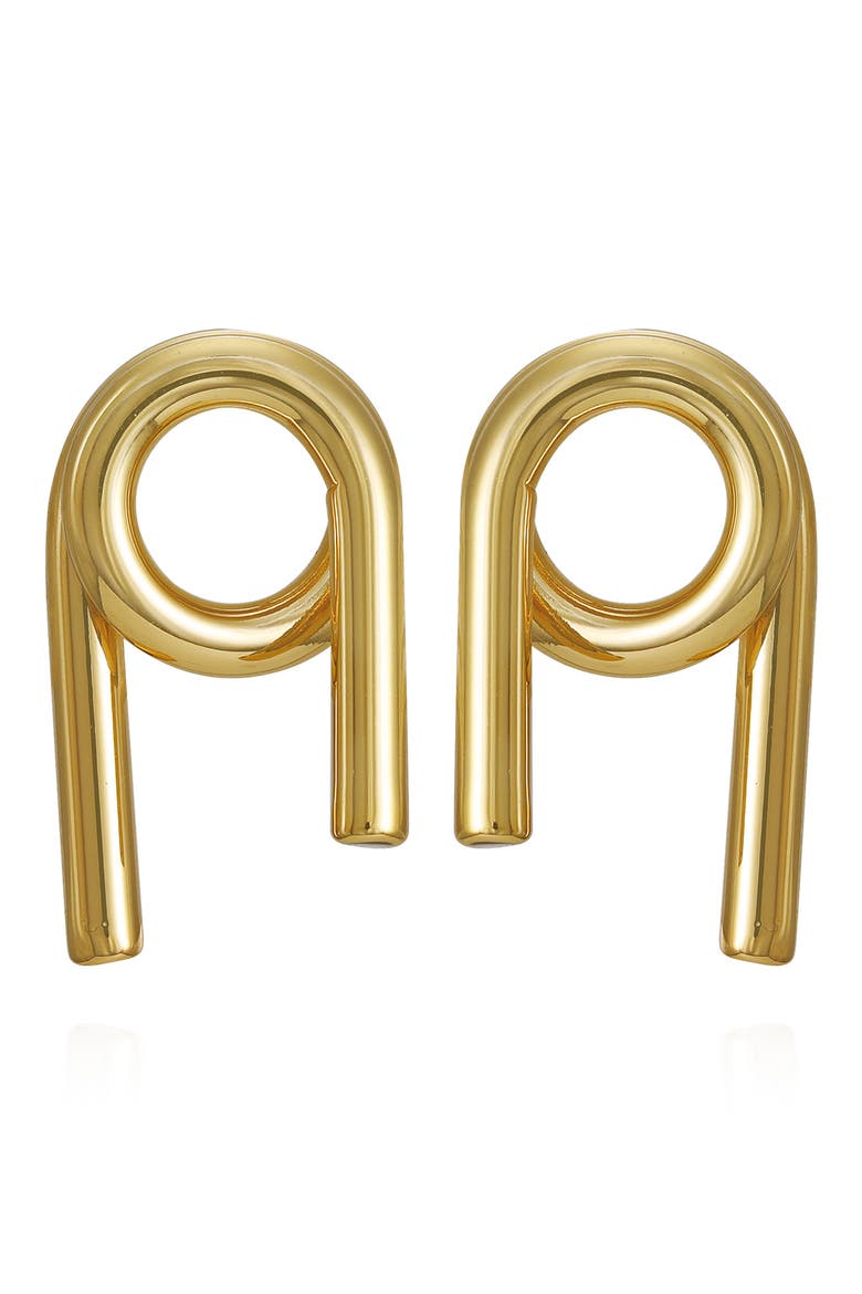 Loop Stud Earrings, Main, color, GOLD TONE