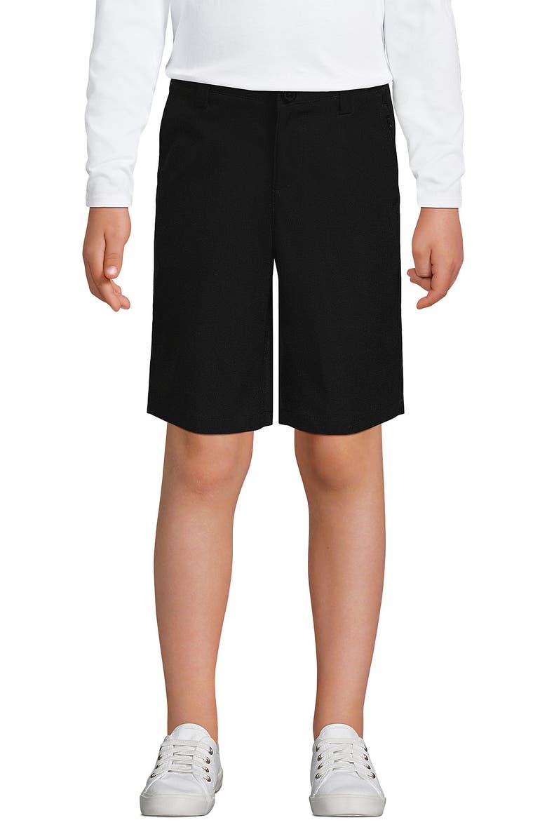 Lands' End School Uniform Girls Active Chino Shorts, Main, color, Black