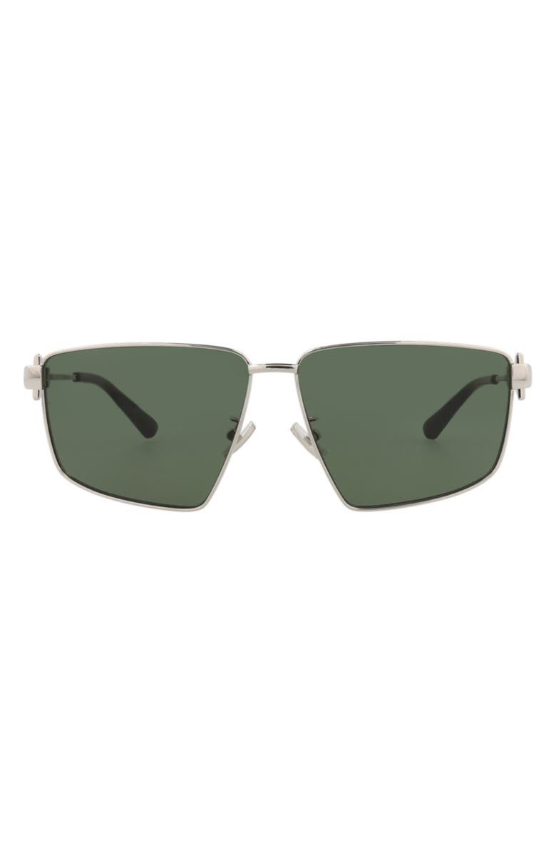 Bottega Veneta Sunglasses, Main, color, Silver Silver Green