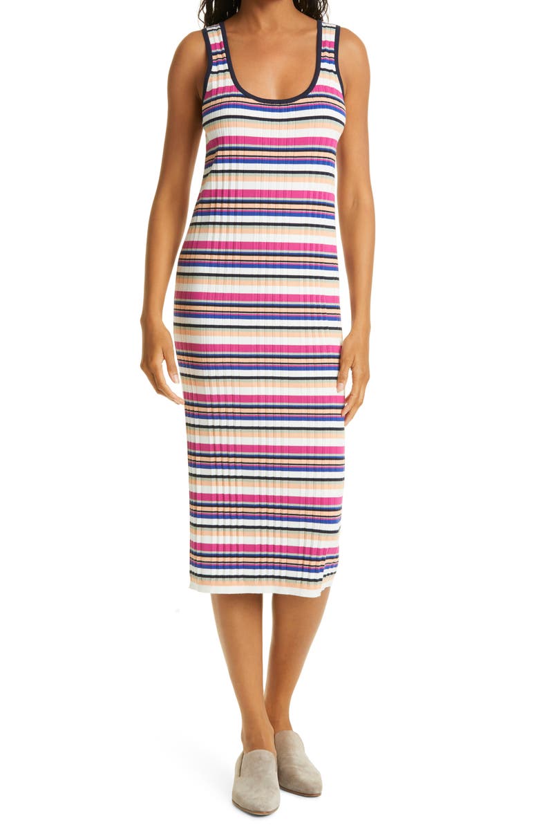 Club Monaco Summer Sleeveless Rib Midi Dress, Main, color,