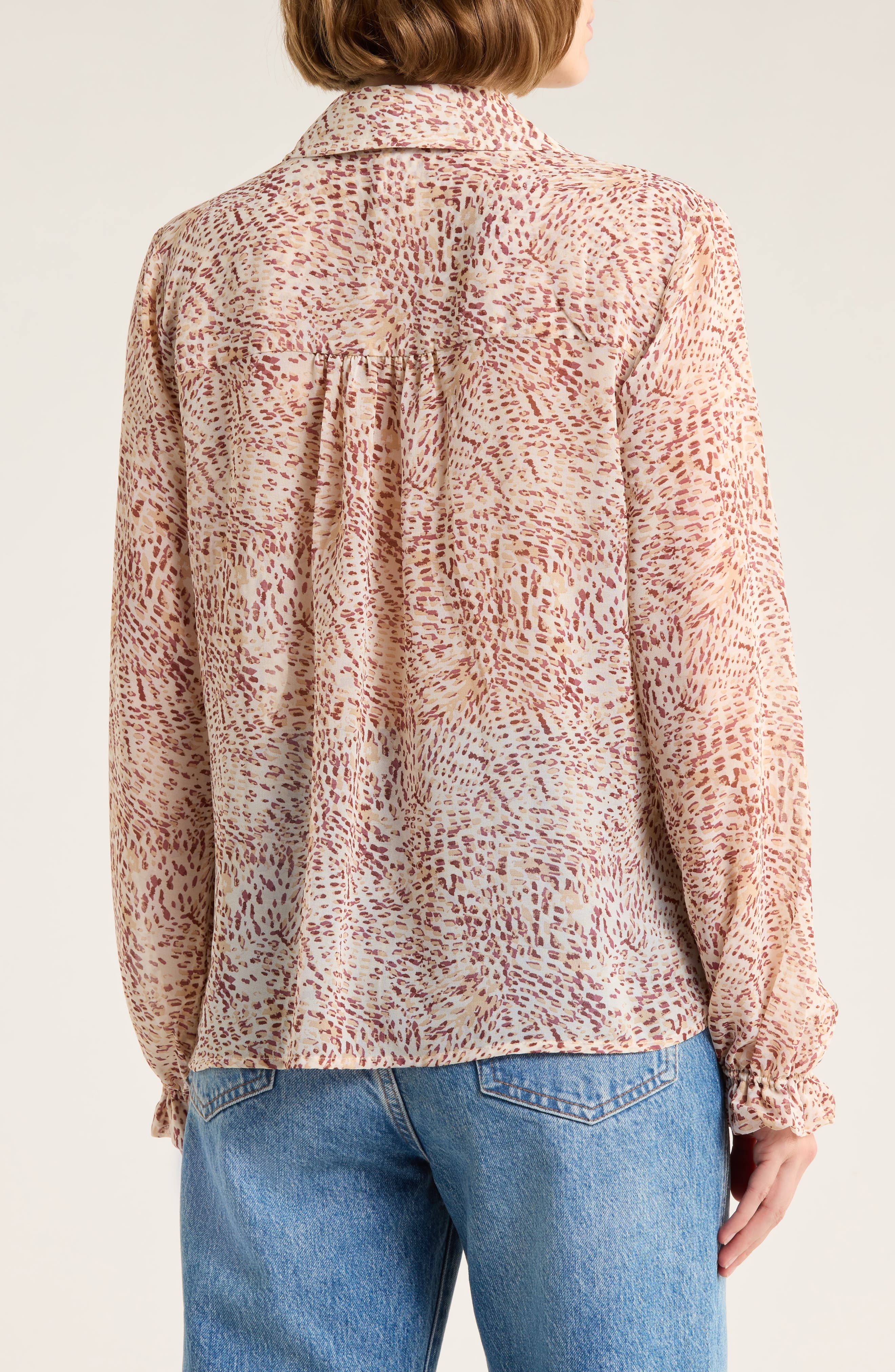 Ruffle Chiffon Button-Up Shirt - image 4