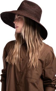 Janessa Leoné Waverly Wide Brim Packable Straw Hat