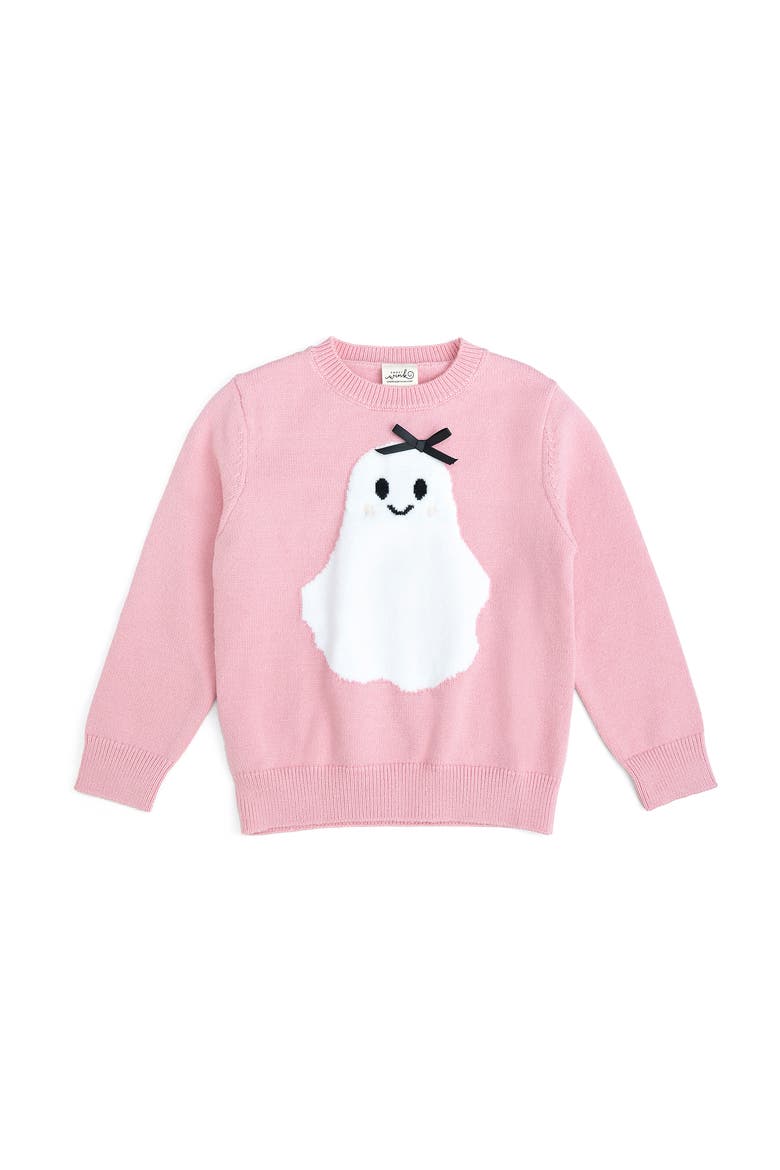 Sweet Ghost Halloween Sweater, Main, color, Pink