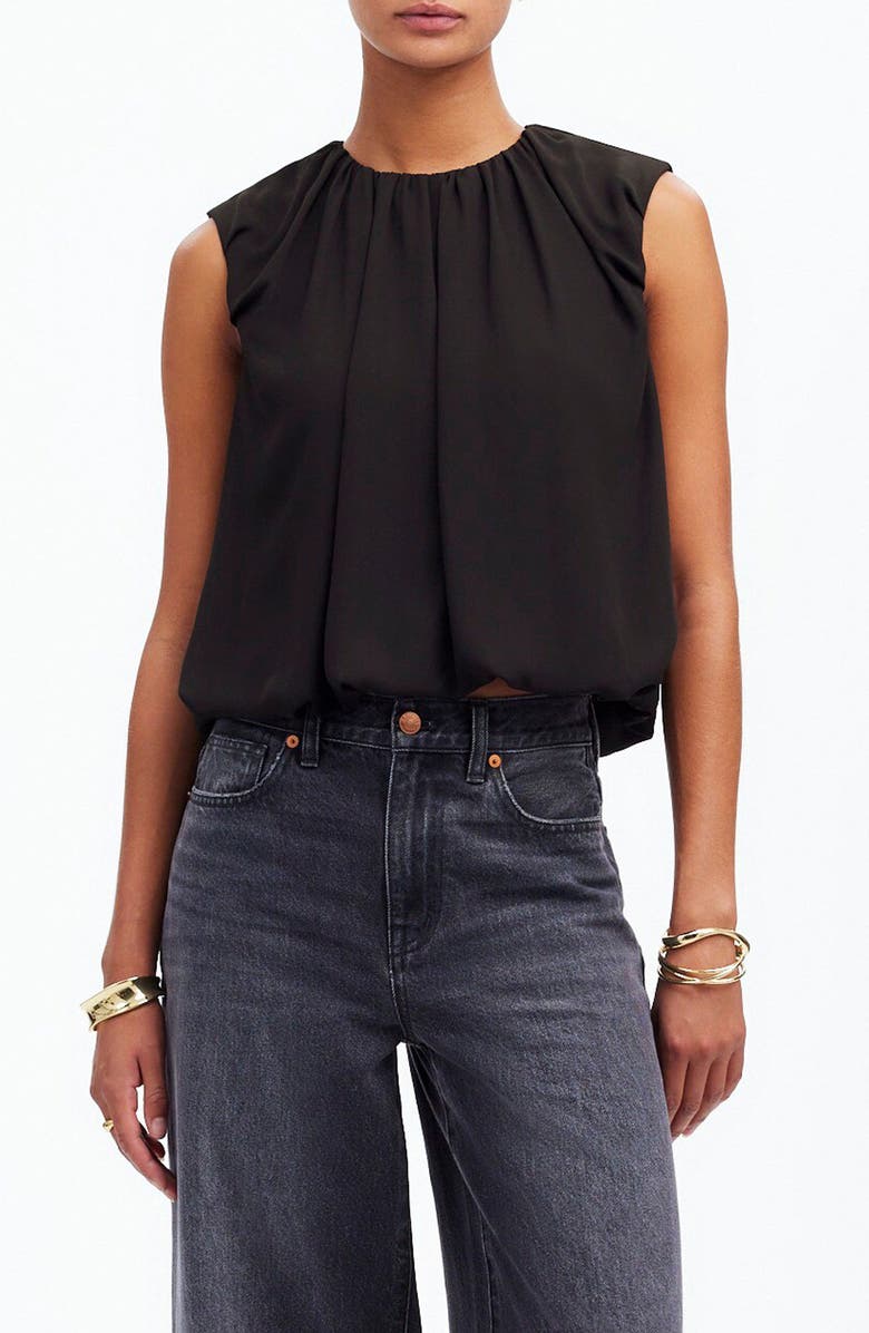 Madewell Sleeveless Chiffon Bubble Top, Main, color, 