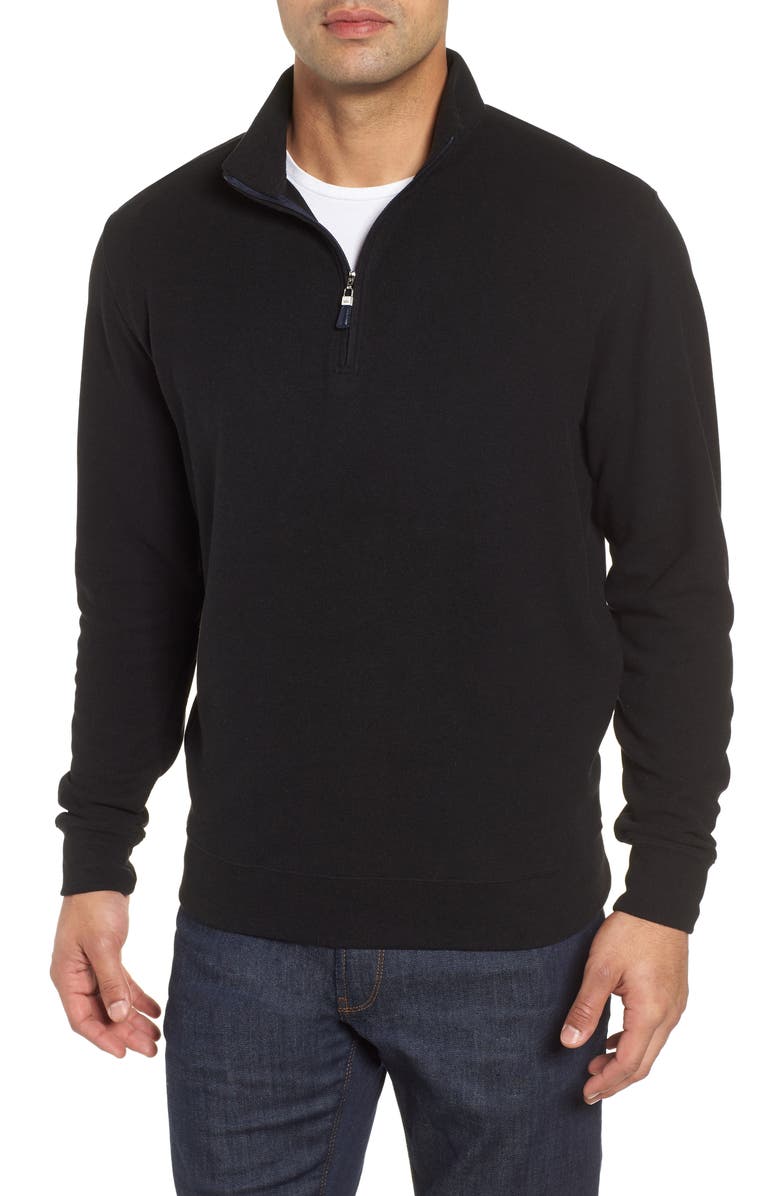 Peter Millar Mélange Fleece Quarter Zip Pullover, Main, color,