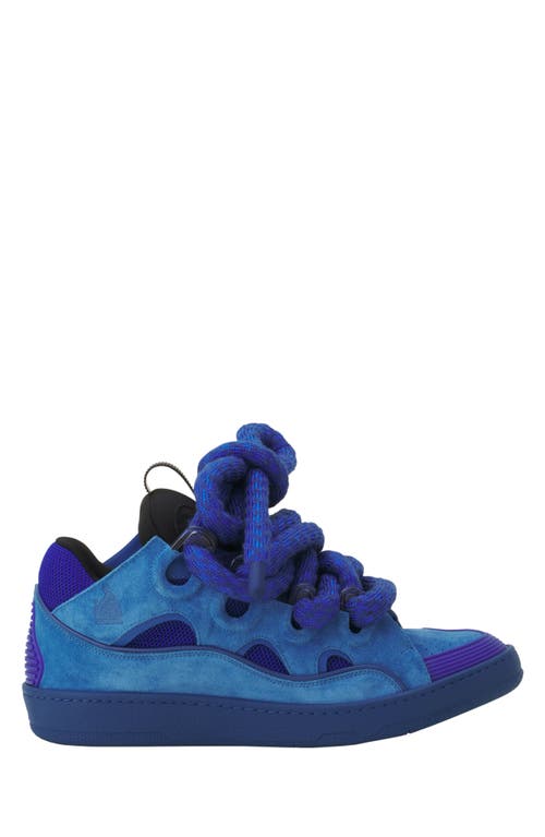 Lanvin Curb Sneakers In Leather With Snake Laces In Multi