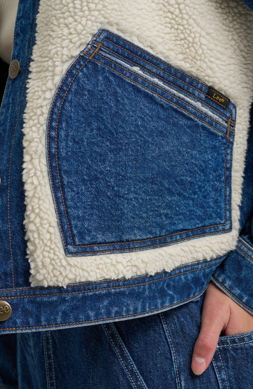 Lee Mixed Media Denim Jacket In Blue
