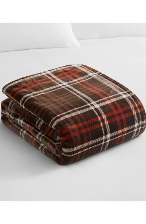 Lucky Brand Camper Plaid Throw Blanket In Brown