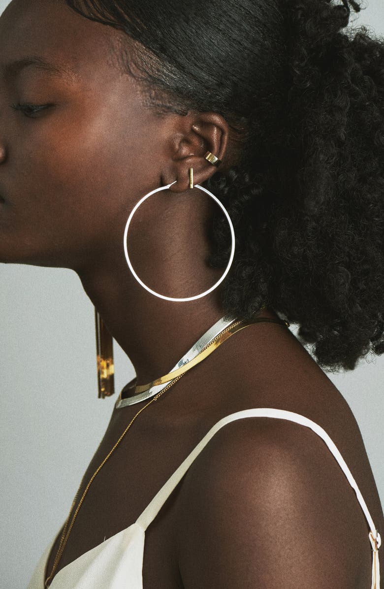 Loren Stewart Silver Herringbone Necklace, Alternate, color, 