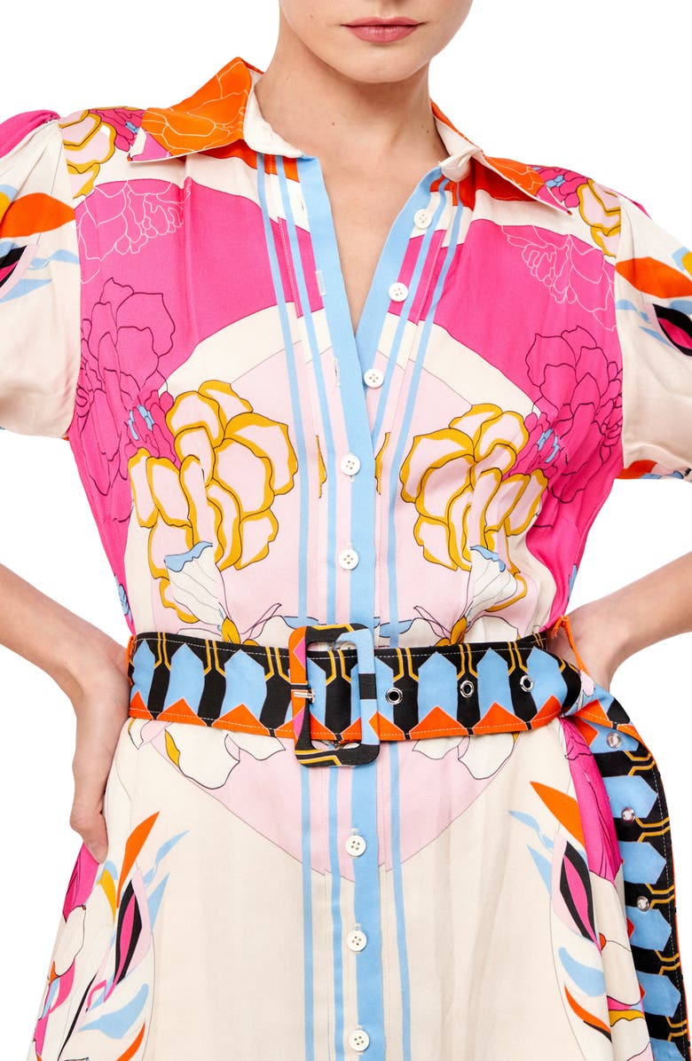 CIEBON Billy Eng Floral Mixed Print Shirtdress, Alternate, color,