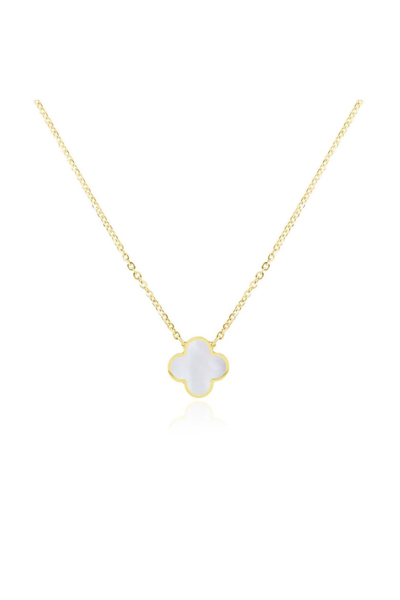 Small Mother of Pearl Single Clover Necklace, Main, color, Mother of Pearl
