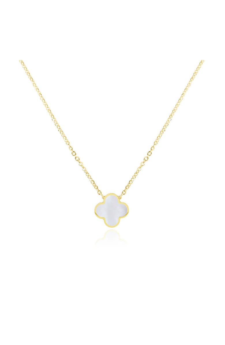 The Lovery Fine Jewelry Small Mother of Pearl Single Clover Necklace, Main, color, Mother Of Pearl
