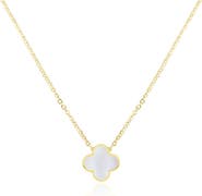 The Lovery Fine Jewelry Small Mother of Pearl Single Clover Necklace