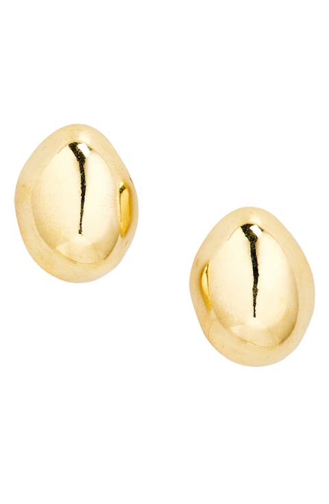 Organic Oval Stud Earrings