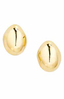 ARGENTO VIVO Organic Oval Stud Earrings