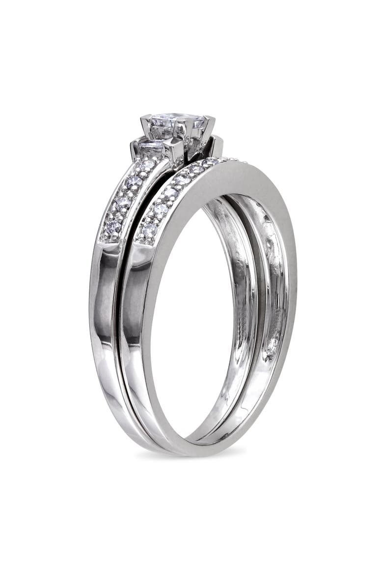 Diamond Multi-Shape Bridal Ring Set, Alternate, color, Sterling Silver