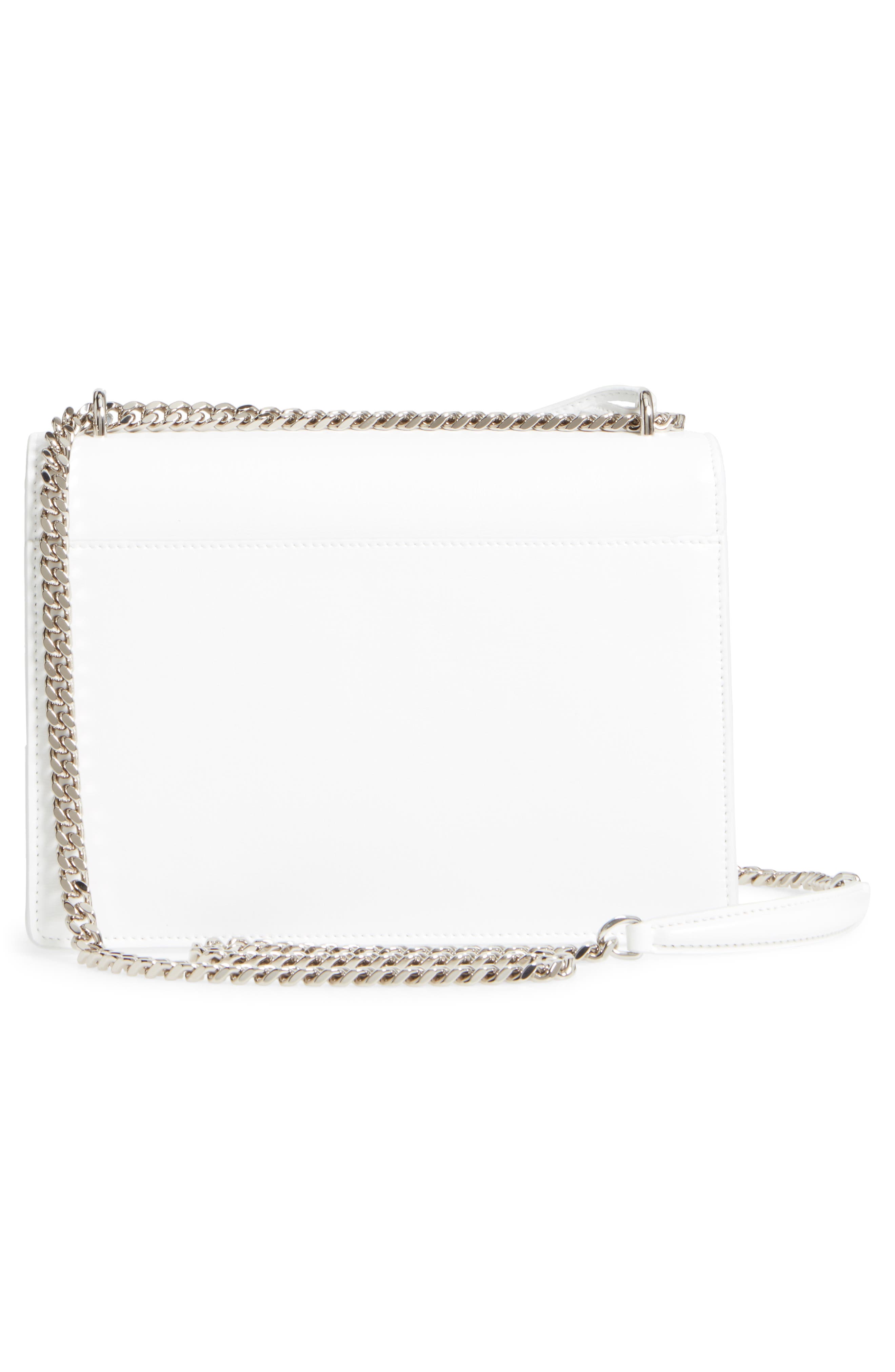 Medium Sunset Calfskin Leather Shoulder Bag, Alternate, color, OPTIC WHITE