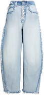 Alexander Wang Inverted Blow Up Frayed Barrel Leg Jeans