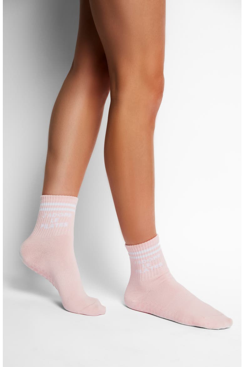 Assorted 2-Pack Nonslip Grip Quarter Socks, Alternate, color, BABY PINK-LAVENDER