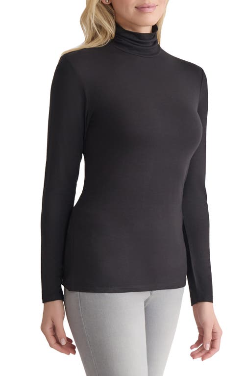 Jones New York Shirred Turtleneck Top In Black