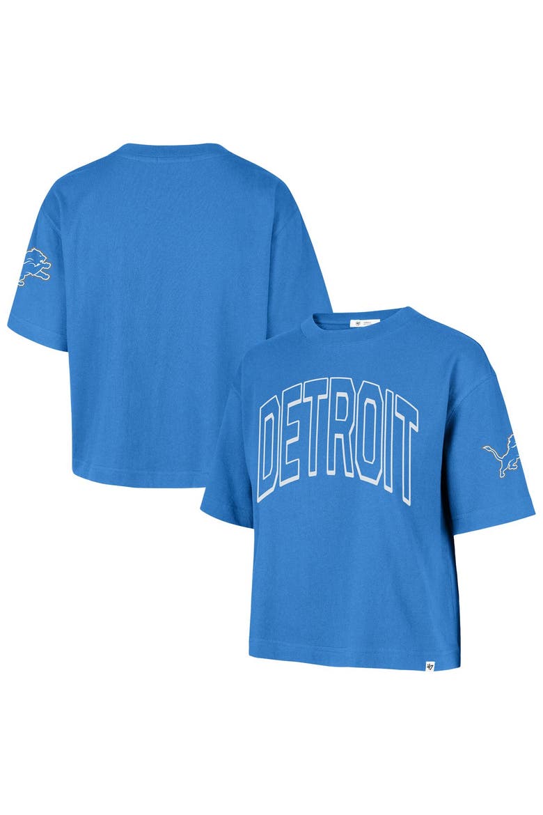 Women's '47 Blue Detroit Lions Call Out Reed City T-Shirt, Main, color, Blue