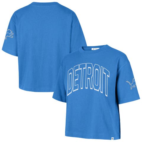 Women's '47 Blue Detroit Lions Call Out Reed City T-Shirt