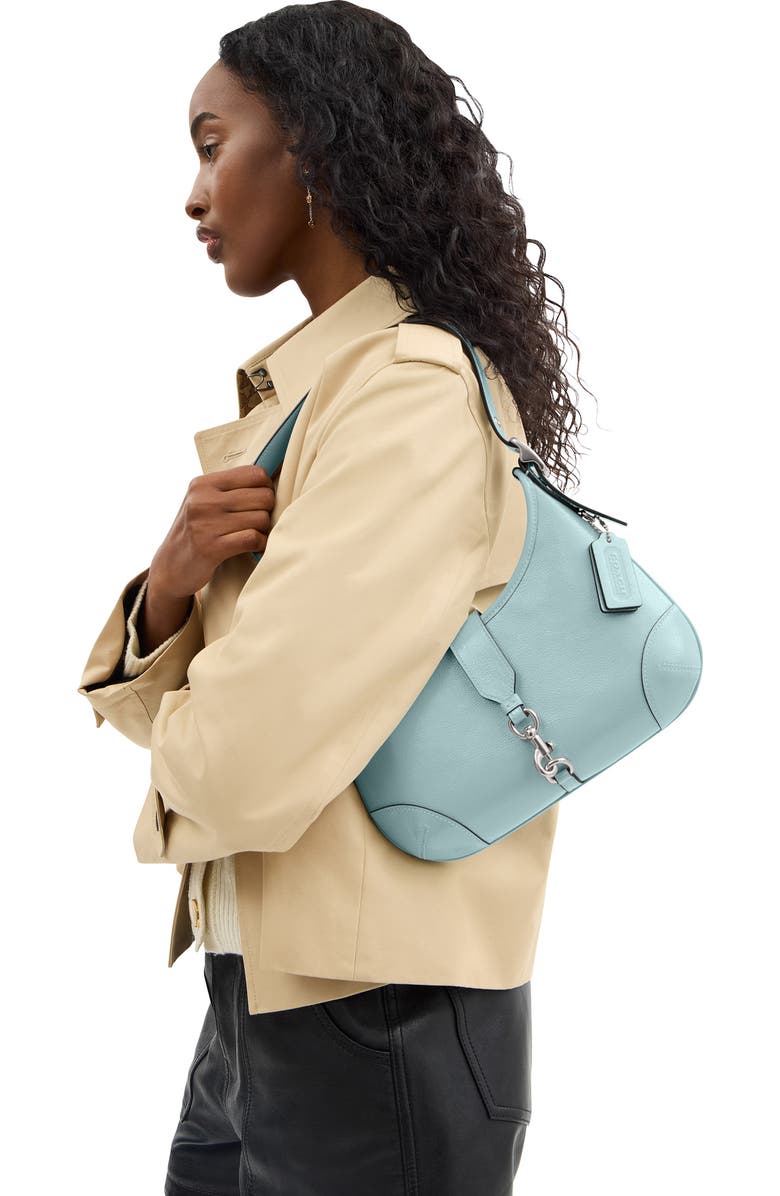 COACH Hamptons Crinkle Patent Leather Hobo Bag, Alternate, color,