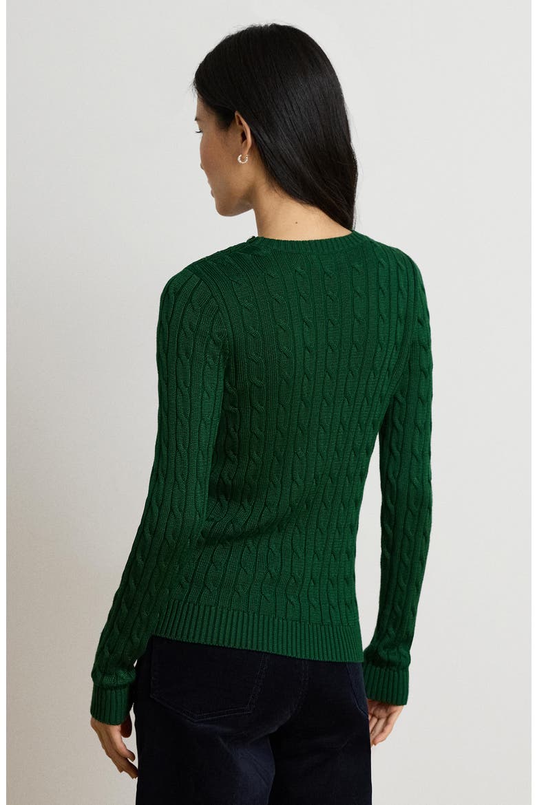 Button Trim Cable Knit Sweater, Alternate, color, GREEN