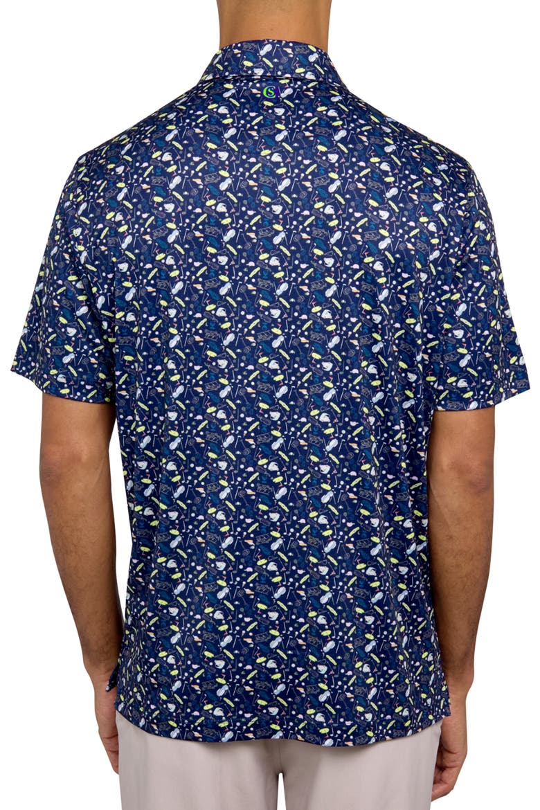 Regular Fit Micro Golf Print  Recycled Performance Golf Polo, Alternate, color, NAVY