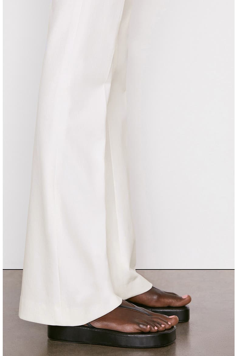 Le High Flare Stretch Cotton Trouser Pants, Alternate, color, BLANC