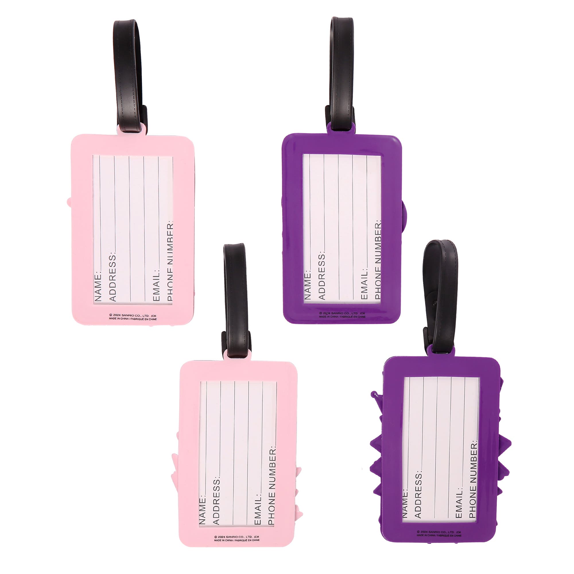 Hello Kitty 4-Piece Luggage Tag Set, Alternate, color, Purple, Pink, Red