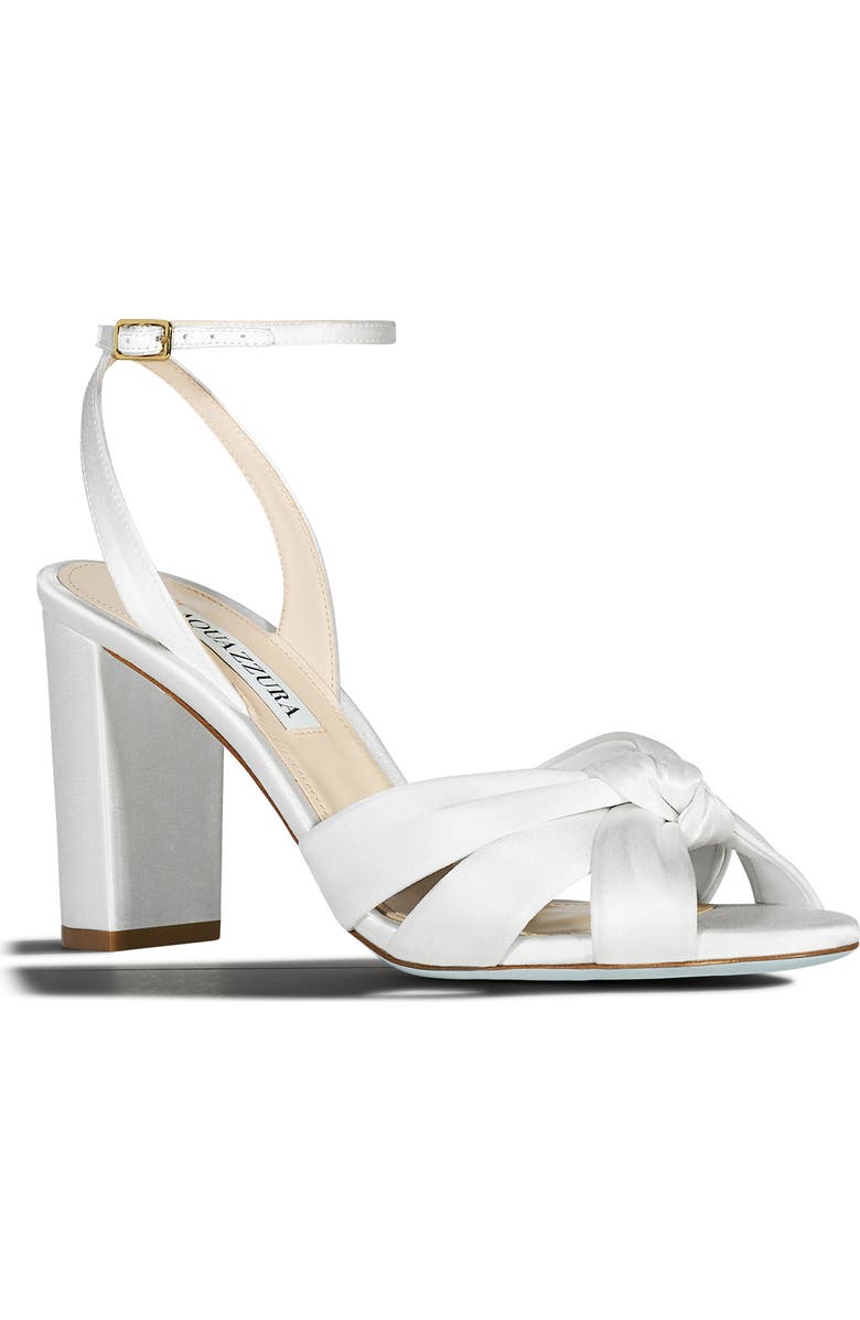 Aquazzura Nina Ankle Strap Sandal, Main, color, White