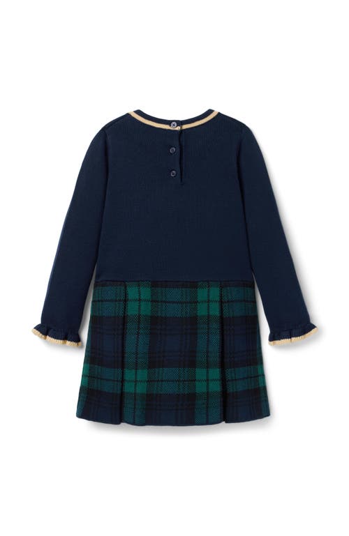 Janie And Jack The Tartan Sweater Dress In Blue