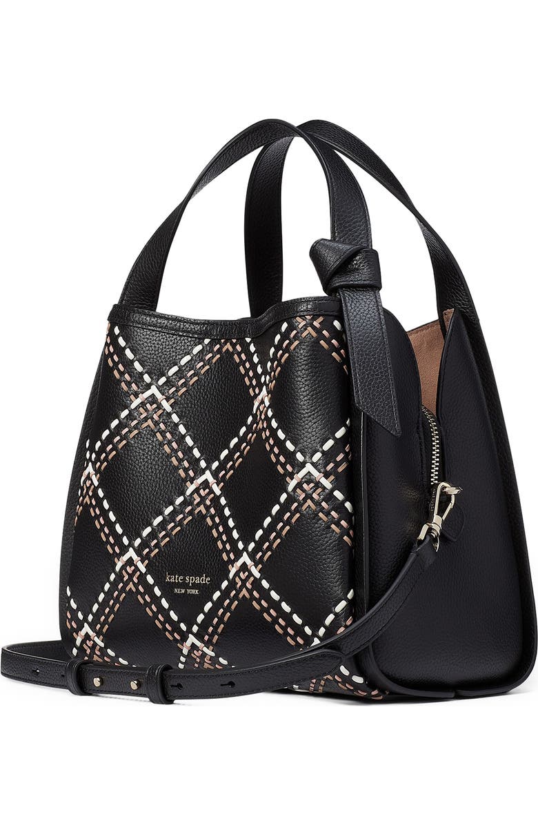 Kate Spade New York medium plaid stitch leather tote, Alternate, color,