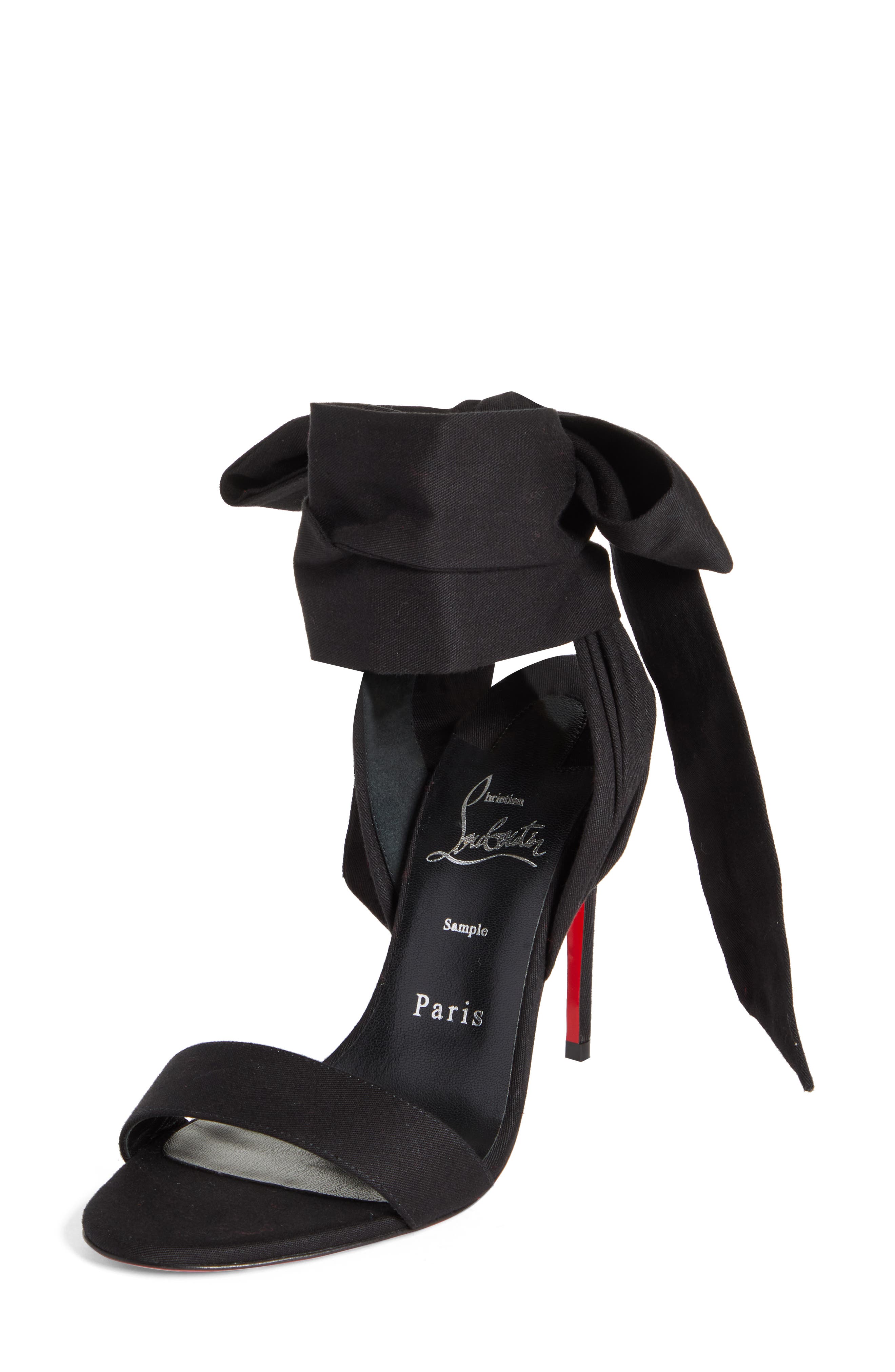 Christian Louboutin Sandale du Désert Ankle Tie Sandal, Main, color, 