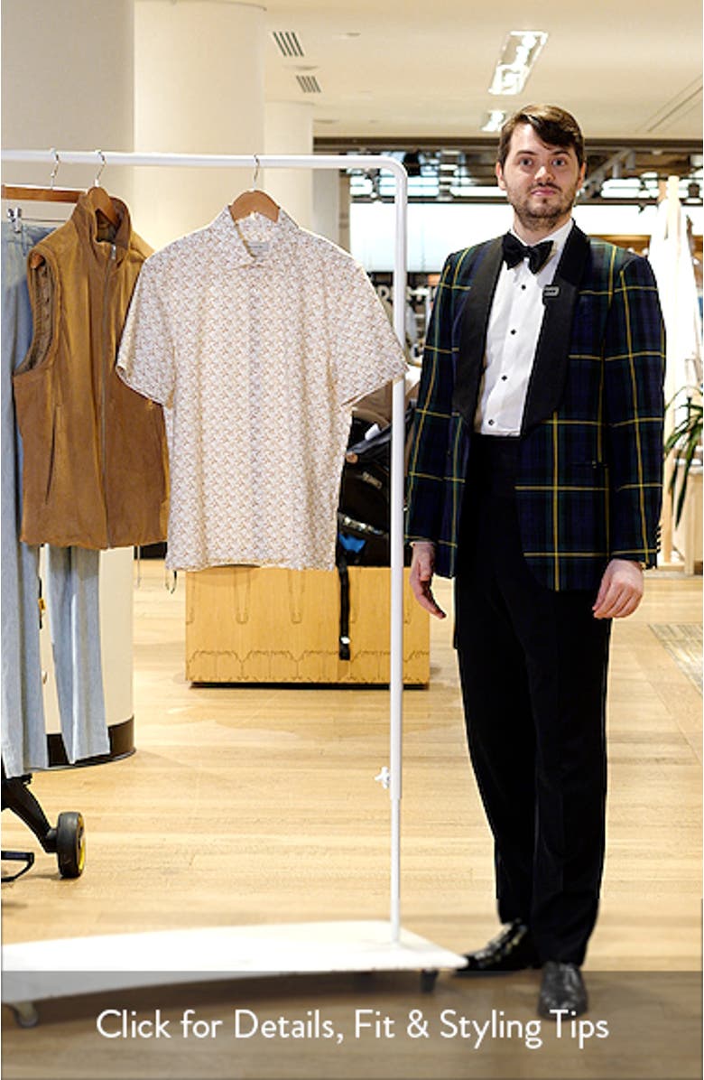 Miles OoohCotton<sup>®</sup> Geo Print Short Sleeve Button-Up Shirt, sales video thumbnail