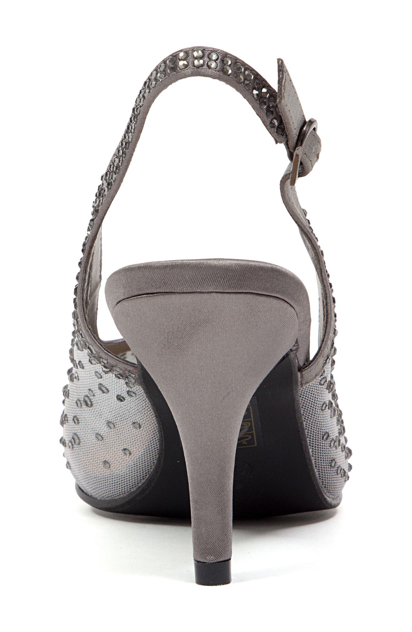 LADY COUTURE Lola Embellished Pointed Toe Slingback Pump, Alternate, color, Pewter