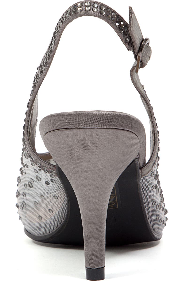 LADY COUTURE Lola Embellished Pointed Toe Slingback Pump, Alternate, color, Pewter