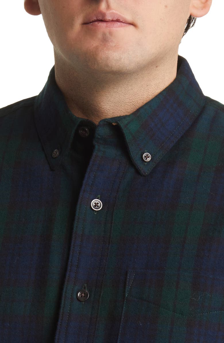 L.L.Bean Scotch Fitted Plaid Flannel Button-Down Shirt, Alternate, color, 