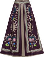 Maison Common Printed Canvas Midi Skirt