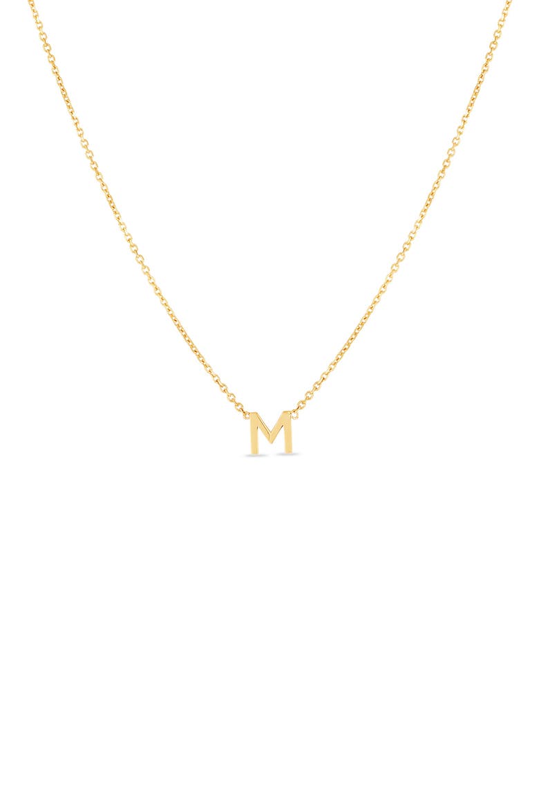 Initial 'M' Pendant Necklace, Main, color, YELLOW