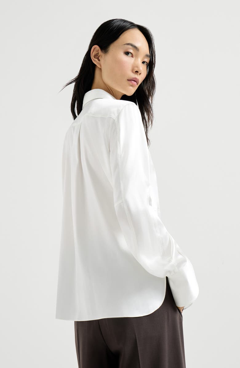 Brunello Cucinelli Satin shirt, Alternate, color, White