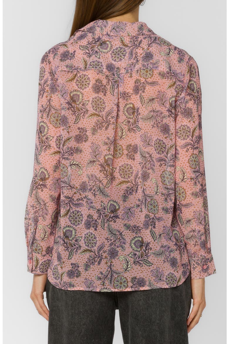 Chanelle Sheer Button-Up Shirt, Alternate, color, KAWAII BLOOM