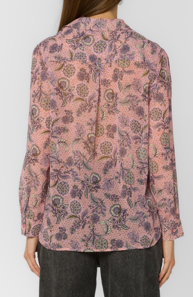 VELVET HEART Chanelle Sheer Button-Up Shirt, Alternate, color, Kawaii Bloom