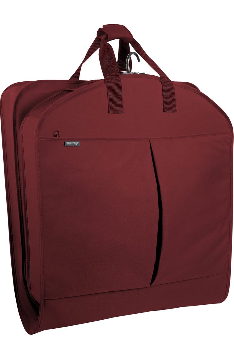 Wallybags 52" Deluxe Travel Garment Bag with two pockets, Main, color, Merlot