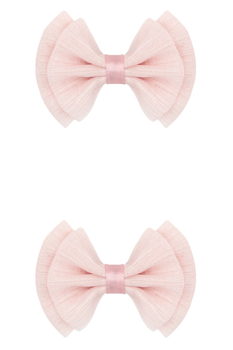2-Pack Chiffon Bow Hair Clips, Main, color, PINK