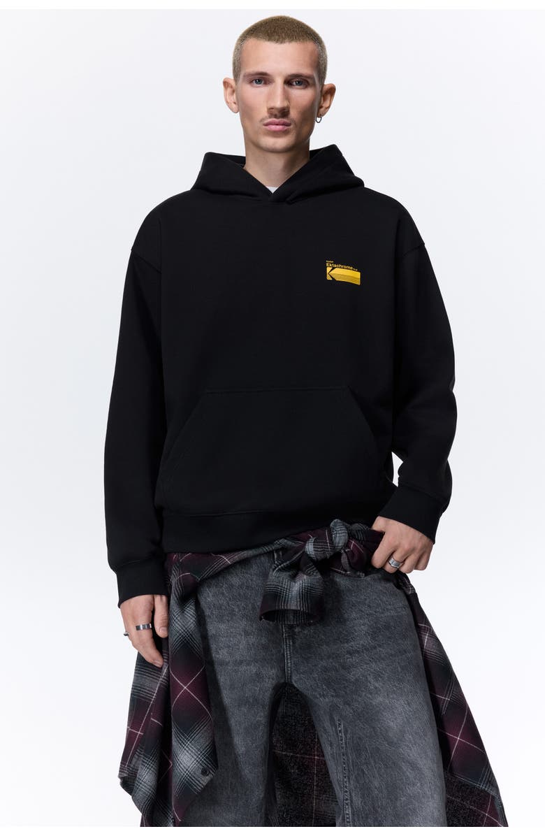 H&M Loose Fit Printed Hoodie, Alternate, color, Black/Kodak