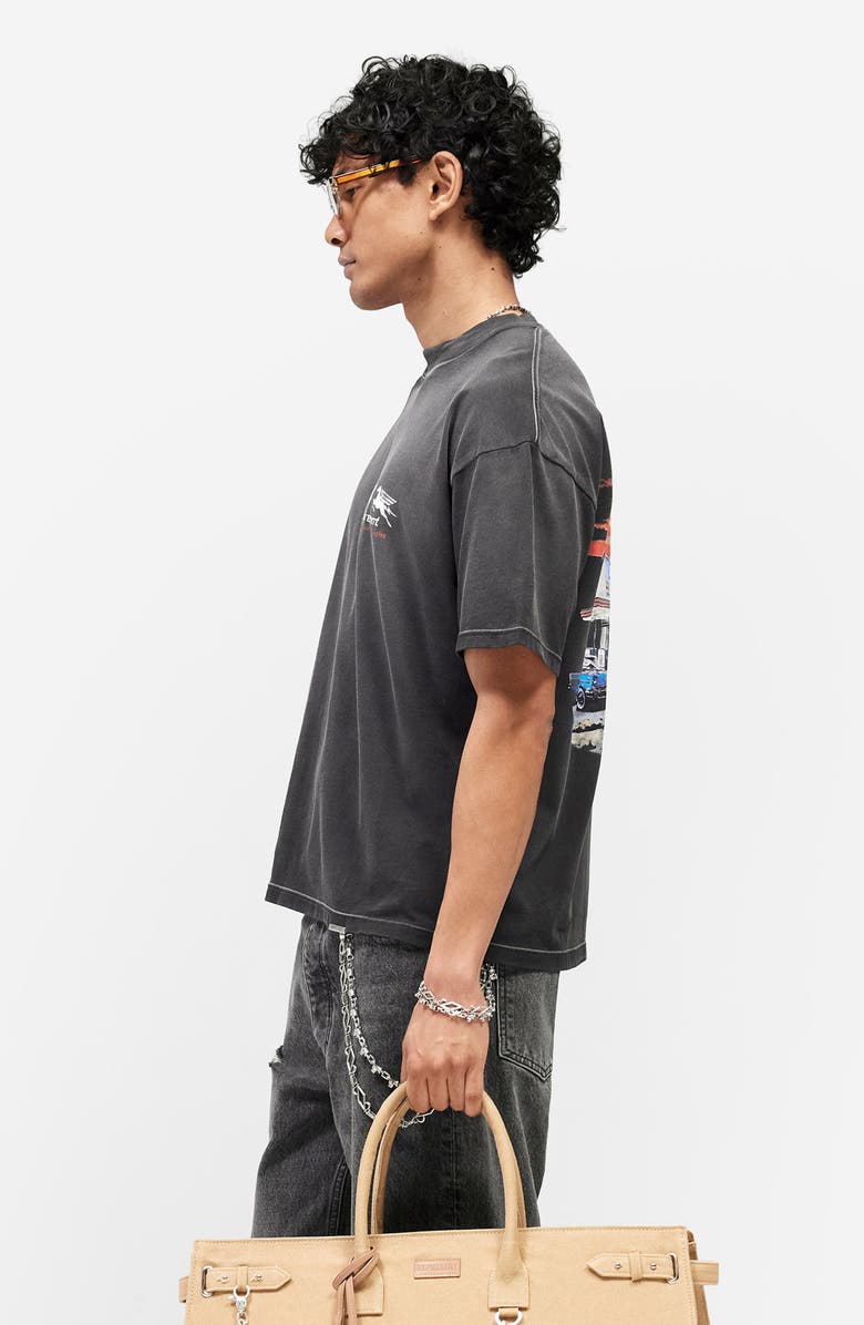 Represent 24-Hour Service Graphic T-Shirt, Alternate, color, Stained Black