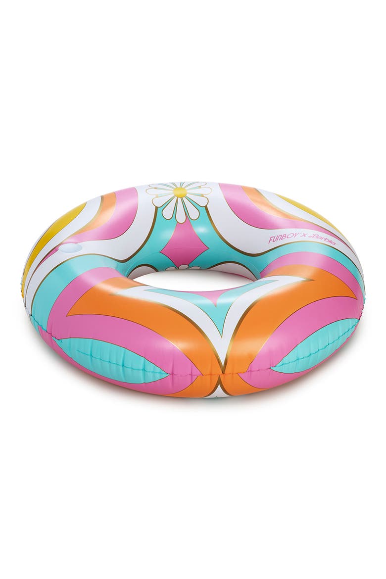 x Barbie® Malibu Dream Tube Float, Main, color, PINK/ WHITE MULTI