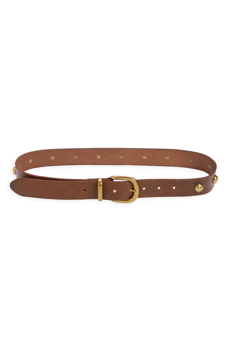 Free People Rhodes Stud Leather Belt, Main, color, Cognac